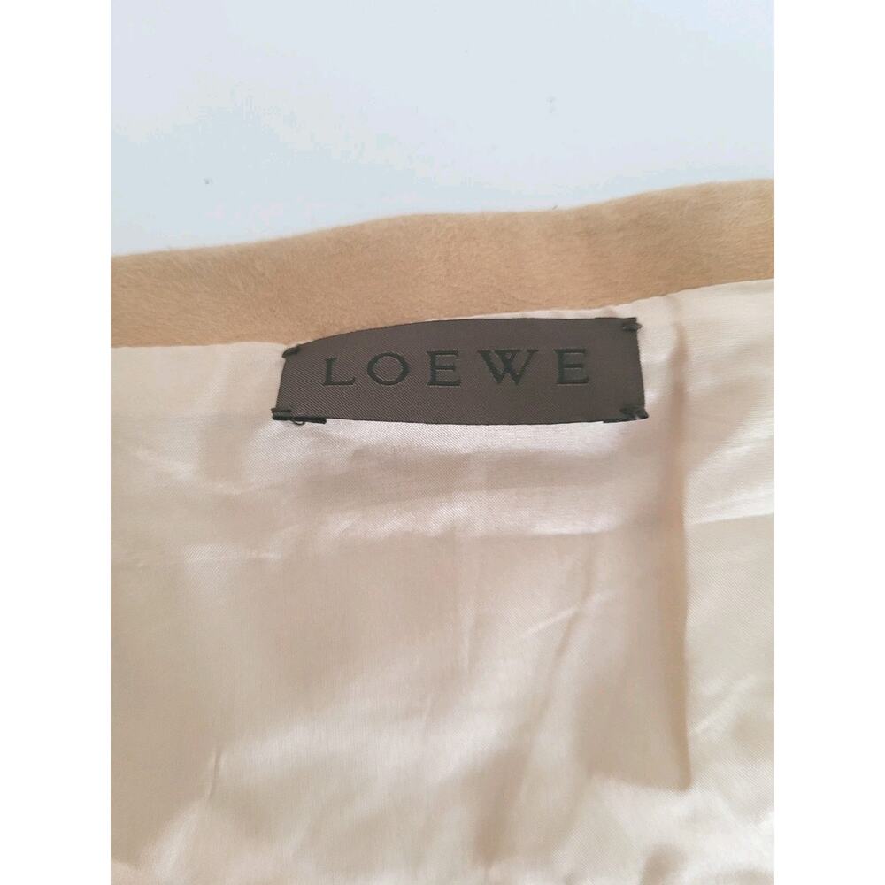 Loewe Vintage Reindeer Leather Silk Belt Braided Wide Tie Size 40 Fit 36 Tan Bei - Picture 2 of 11